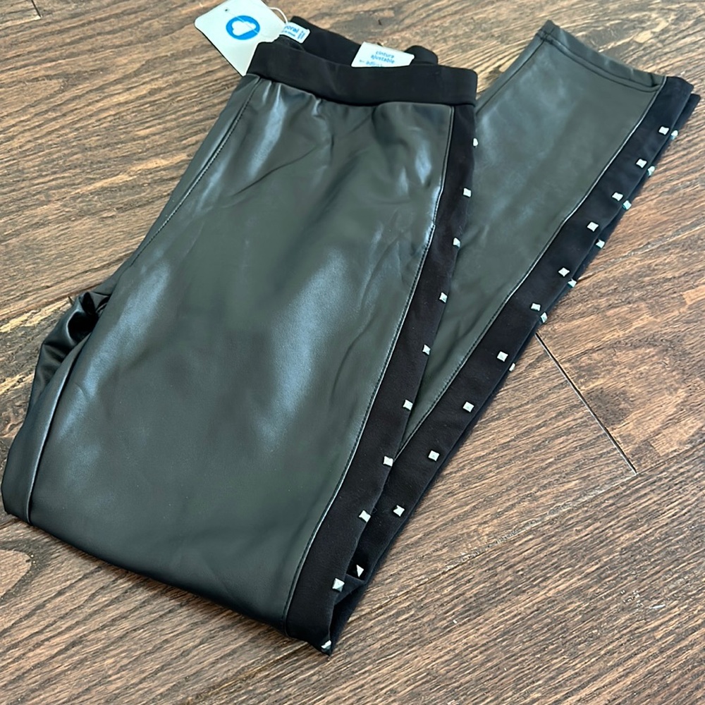 Mayoral NWT, girls size 14, black faux leather leggings.